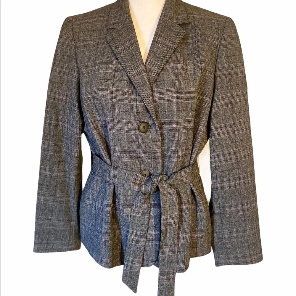 Evan Picone Black Label Gray Lined Blazer Size 12